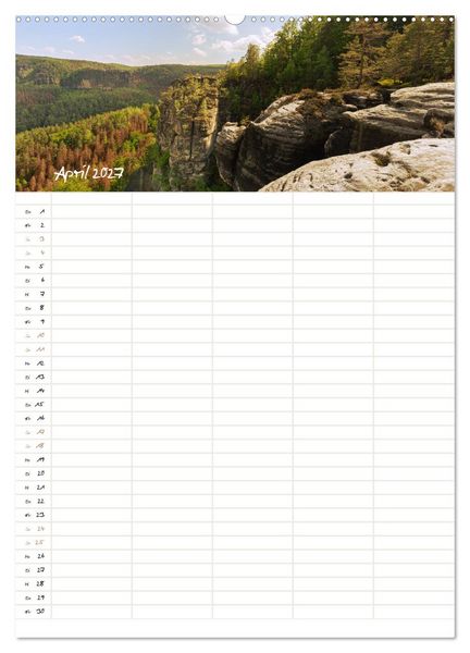 Produktbild: Familienkalender - Das Elbsandsteingebirge (Wandkalender 2027 DIN A2 hoch), CALVENDO Monatskalender