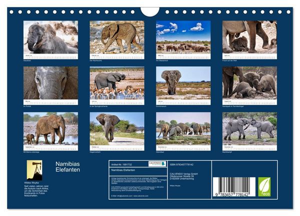 Produktbild: Namibias Elefanten (Wandkalender 2026 DIN A4 quer), CALVENDO Monatskalender