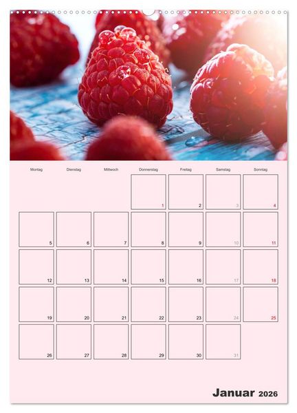 Produktbild: Obst Kalender - GESUND DURCH DAS JAHR (hochwertiger Premium Wandkalender 2026 DIN A2 hoch), Kunstdruck in Hochglanz