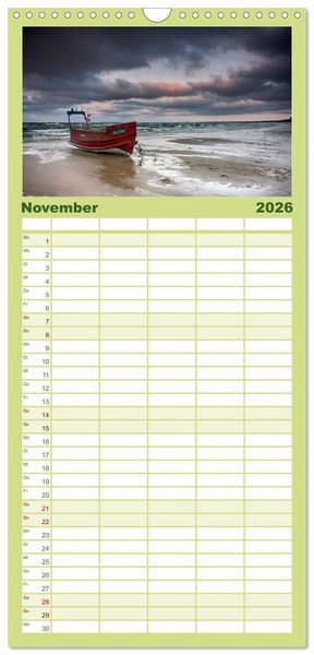 Produktbild: Familienplaner 2026 - Ostsee Sehnsucht mit 5 Spalten (Wandkalender, 21 x 45 cm) CALVENDO