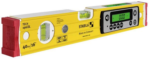 Produktbild: Stabila TECH 196 DL 19830 Digitale Wasserwaage mit Rutschstopper, inkl. Tasche 40cm 0.5 mm/m