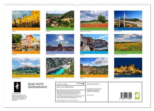 Produktbild: Quer durch S&uuml;dfrankreich (hochwertiger Premium Wandkalender 2026 DIN A2 quer), Kunstdruck in Hochglanz