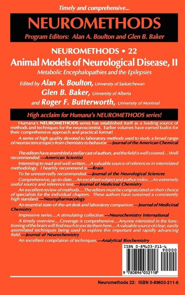 Produktbild: Animal Models of Neurological Disease, II
