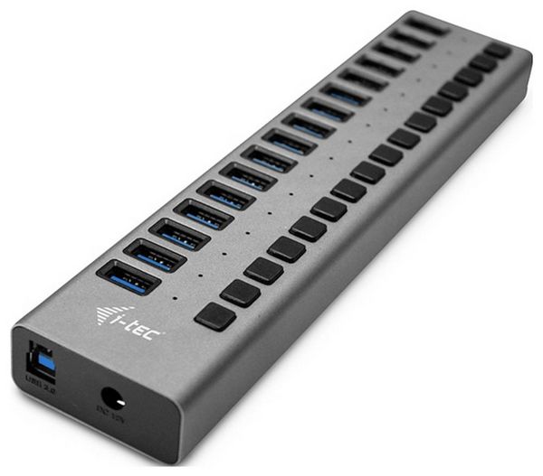 Produktbild: I-tec U3CHARGEHUB16 USB-Hub 16 Port USB-A USB 3.0 5 GBit/s Grau Charging Hub