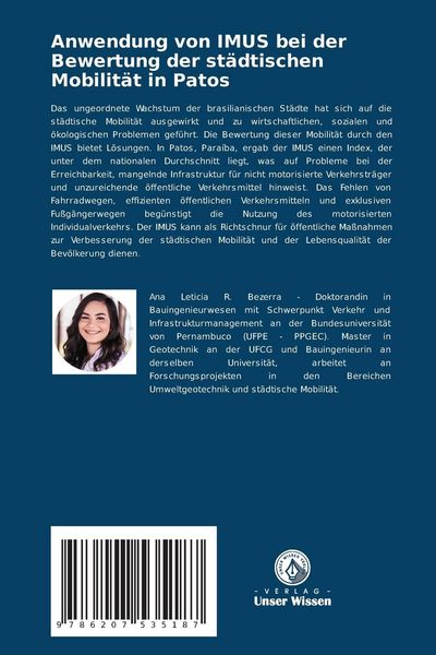 Produktbild: Anwendung von IMUS bei der Bewertung der st&auml;dtischen Mobilit&auml;t in Patos