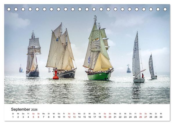 Produktbild: Wilhelmshaven und Umland - Idyllische Motive von H&auml;fen, Meer und Landschaft (Tischkalender 2026 DIN A5 quer), CALVENDO Monatskalender