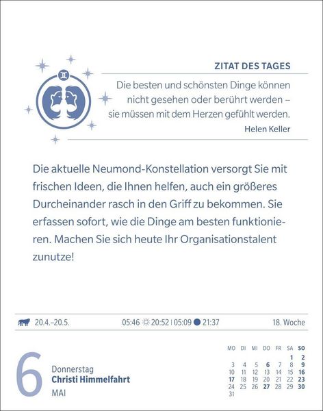 Produktbild: Zwillinge Sternzeichenkalender 2027 - Tagesabrei&szlig;kalender - Ihr Horoskop f&uuml;r jeden Tag
