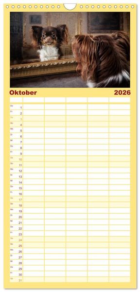 Produktbild: Familienplaner 2026 - Chihuahuas - Cool and Cute mit 5 Spalten (Wandkalender, 21 x 45 cm) CALVENDO