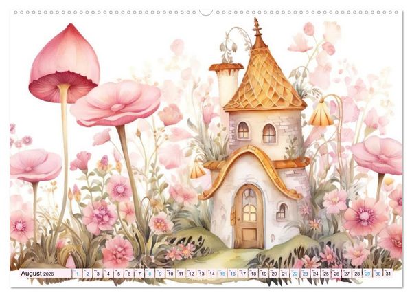 Produktbild: M&auml;rchenhafte Feenh&auml;uschen (hochwertiger Premium Wandkalender 2026 DIN A2 quer), Kunstdruck in Hochglanz