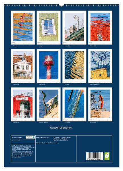 Produktbild: Wasserreflexionen (hochwertiger Premium Wandkalender 2026 DIN A2 hoch), Kunstdruck in Hochglanz