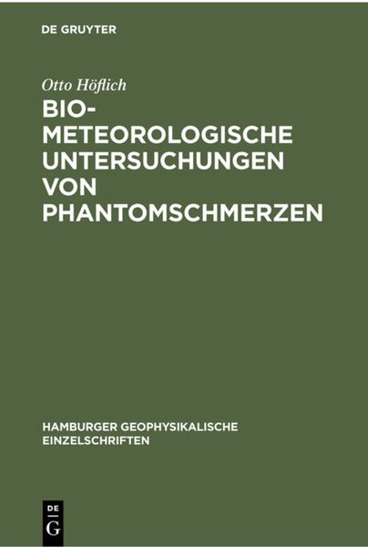 Produktbild: Biometeorologische Untersuchungen von Phantomschmerzen