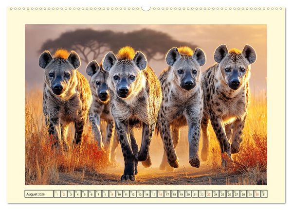 Produktbild: Afrikas Hy&auml;nen. Die kichernden Schatten der Savanne (Wandkalender 2026 DIN A2 quer), CALVENDO Monatskalender