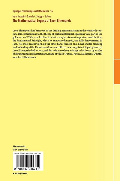 Produktbild: The Mathematical Legacy of Leon Ehrenpreis