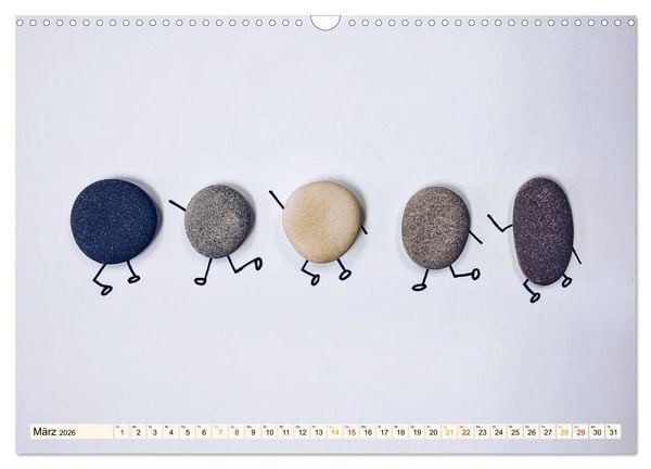 Produktbild: Bezaubernde Steine - Kieselkunst (Wandkalender 2026 DIN A3 quer), CALVENDO Monatskalender