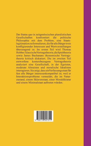 Produktbild: Pluralistische Gesellschaften und Vertragstheorien
