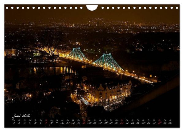 Produktbild: Nachts in Dresden (Wandkalender 2026 DIN A4 quer), CALVENDO Monatskalender