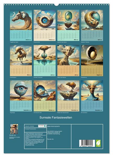 Produktbild: Surreale Fantasiewelten (hochwertiger Premium Wandkalender 2026 DIN A2 hoch), Kunstdruck in Hochglanz