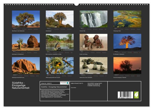 Produktbild: S&uuml;dafrika - Einzigartige Natursch&ouml;nheit (hochwertiger Premium Wandkalender 2026 DIN A2 quer), Kunstdruck in Hochglanz