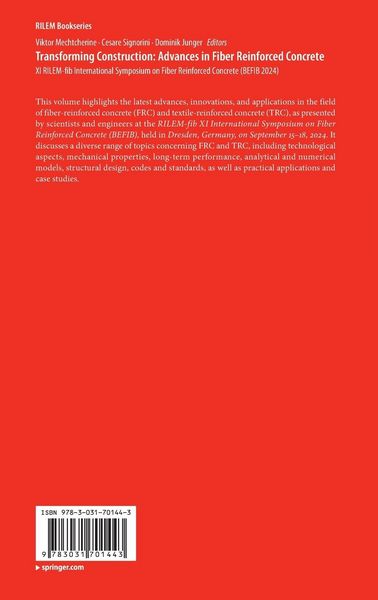 Produktbild: Transforming Construction: Advances in Fiber Reinforced Concrete