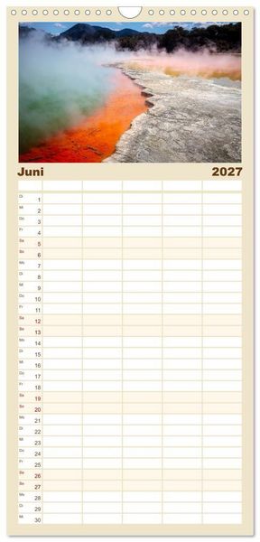 Produktbild: Familienplaner 2027 - Nat&uuml;rlich Neuseeland mit 5 Spalten (Wandkalender, 21 x 45 cm) CALVENDO