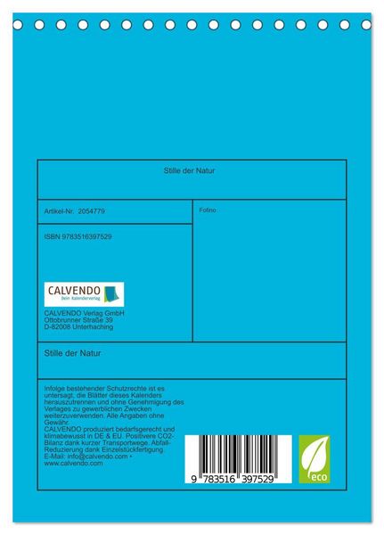 Produktbild: Stille der Natur (Tischkalender 2026 DIN A5 hoch), CALVENDO Monatskalender