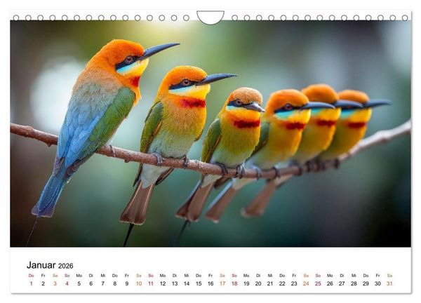 Produktbild: Bienenfresser - im Flug der Farben (Wandkalender 2026 DIN A4 quer), CALVENDO Monatskalender