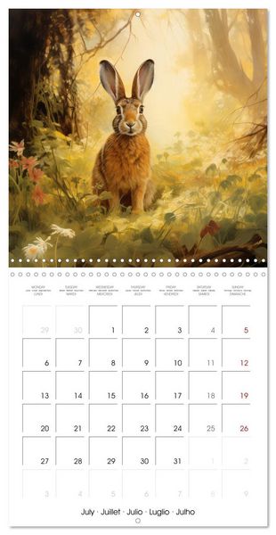 Produktbild: Des amours de lapins (Calendrier mural carr&eacute; 2026 30x30 cm) Calendrier double avec une page pour vos prises de notes