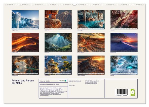 Produktbild: Formen und Farben der Natur (hochwertiger Premium Wandkalender 2026 DIN A2 quer), Kunstdruck in Hochglanz