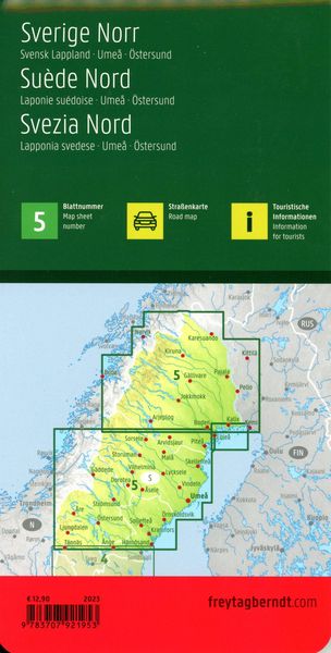 Produktbild: Freytag & berndt Stra&szlig;enkarte Schweden Nord, Schwedisch Lappland - Ume&aring; - &Ouml;stersund 1:400.000