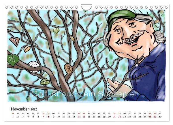 Produktbild: Golfkalender f&uuml;r Anf&auml;nger und alle die Spa&szlig; am Golfen haben (Wandkalender 2026 DIN A4 quer), CALVENDO Monatskalender