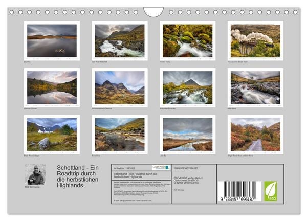 Produktbild: Schottland - Ein Roadtrip durch die herbstlichen Highlands (Wandkalender 2026 DIN A4 quer), CALVENDO Monatskalender