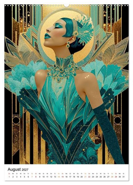 Produktbild: Art Deco - Glamour, Geometrie und Goldstaub (Wandkalender 2027 DIN A2 hoch), CALVENDO Monatskalender