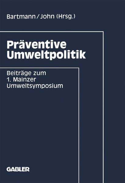 Produktbild: Pr&auml;ventive Umweltpolitik