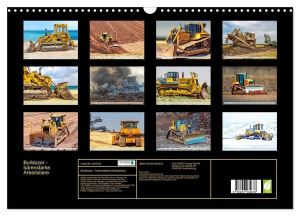 Produktbild: Bulldozer - b&auml;renstarke Arbeitstiere (Wandkalender 2026 DIN A3 quer), CALVENDO Monatskalender