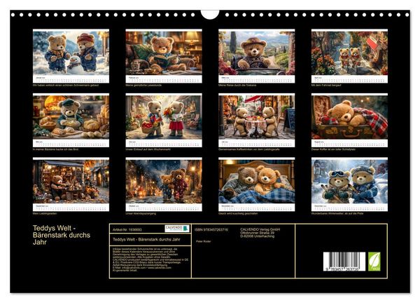 Produktbild: Teddys Welt - B&auml;renstark durchs Jahr (Wandkalender 2026 DIN A3 quer), CALVENDO Monatskalender