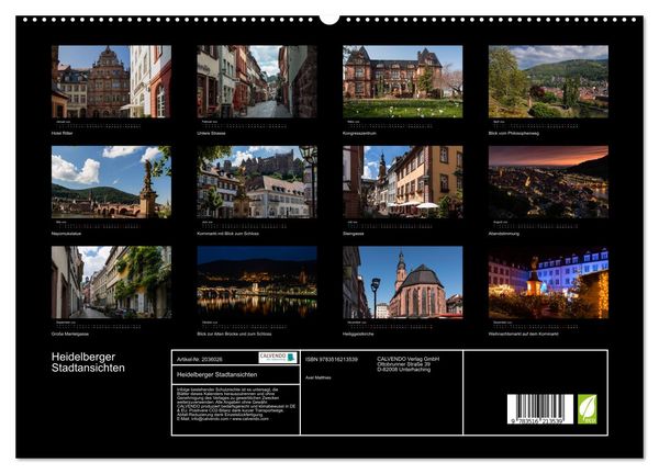 Produktbild: Heidelberger Stadtansichten (hochwertiger Premium Wandkalender 2026 DIN A2 quer), Kunstdruck in Hochglanz