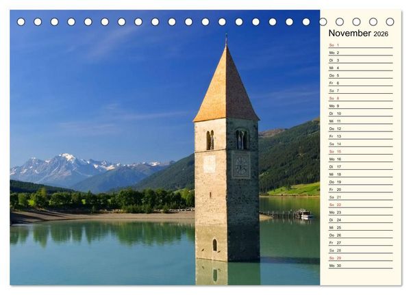 Produktbild: Vinschgau - Die Sonnenseite S&uuml;dtirols (Tischkalender 2026 DIN A5 quer), CALVENDO Monatskalender