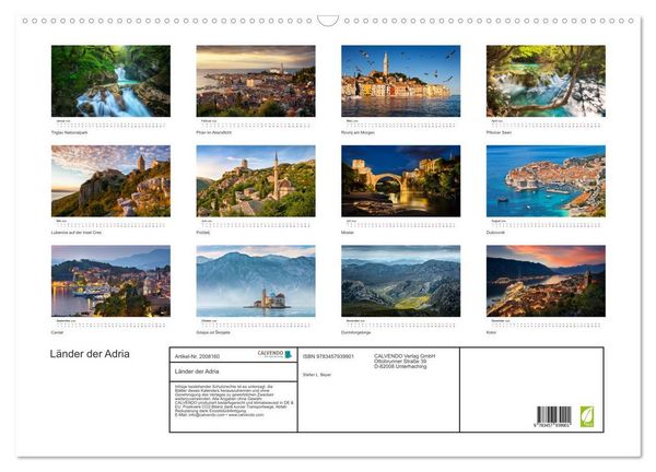 Produktbild: L&auml;nder der Adria (Wandkalender 2026 DIN A2 quer), CALVENDO Monatskalender