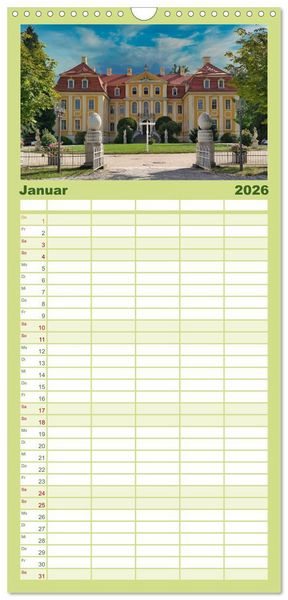 Produktbild: Familienplaner 2026 - Perlen der Oberlausitz mit 5 Spalten (Wandkalender, 21 x 45 cm) CALVENDO