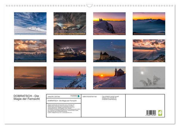 Produktbild: DOBRATSCH - Die Magie der Fernsicht (Wandkalender 2026 DIN A2 quer), CALVENDO Monatskalender