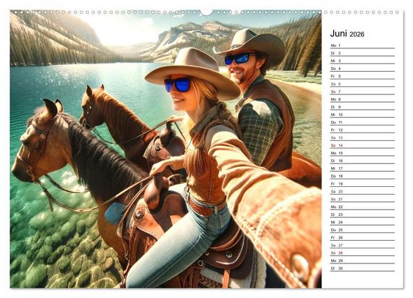Produktbild: Westernreiten - Jahreszeiten im Sattel (hochwertiger Premium Wandkalender 2026 DIN A2 quer), Kunstdruck in Hochglanz