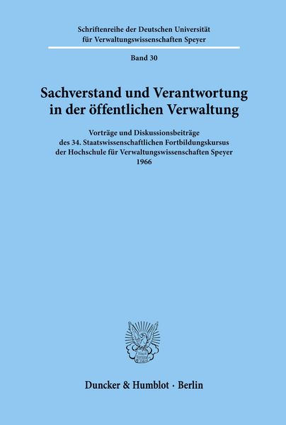 Produktbild: Sachverstand und Verantwortung in der &ouml;ffentlichen Verwaltung.