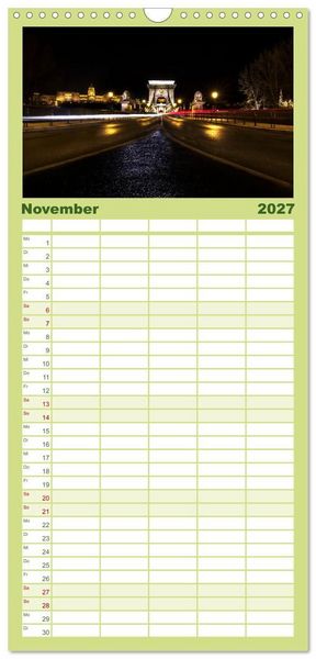 Produktbild: Familienplaner 2027 - So sch&ouml;n ist Ungarn. Sehenswertes am Balaton und in Budapest mit 5 Spalten (Wandkalender, 21 x 45 cm) CALVENDO