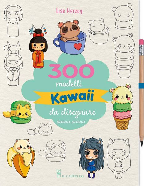 Produktbild: 300 modelli kawaii da disegnare passo passo
