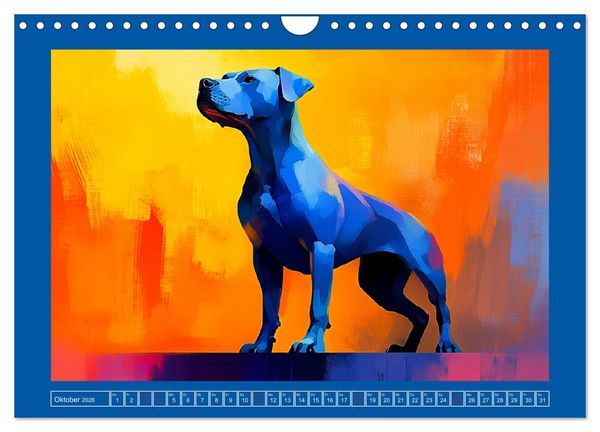 Produktbild: Kraftvolle Partner. Hunde in k&uuml;nstlerischer &Ouml;loptik (Wandkalender 2026 DIN A4 quer), CALVENDO Monatskalender