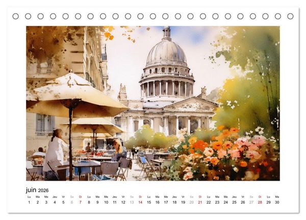 Produktbild: Paris, ville d'amour (Calendrier de bureau 2026 DIN A5 vertical), CALVENDO calendrier mensuel