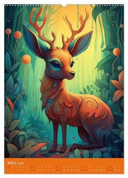 Produktbild: Tierisch gute Illustrationen wie aus einer anderen Welt (hochwertiger Premium Wandkalender 2026 DIN A2 hoch), Kunstdruck in Hochglanz