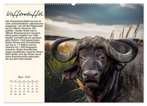 Produktbild: Majest&auml;tische Horntr&auml;ger (Wandkalender 2026 DIN A2 quer), CALVENDO Monatskalender