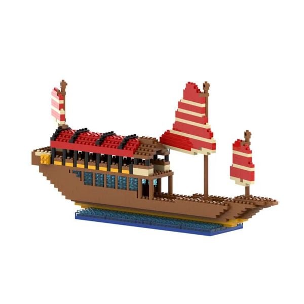 Produktbild: BRIXIES 200100 - Gro&szlig;es Drachenboot, 3D Konstruktionsbausatz aus Ministeinen, 670 Teile