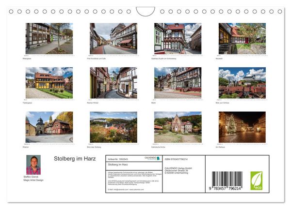 Produktbild: Stolberg im Harz (Wandkalender 2026 DIN A4 quer), CALVENDO Monatskalender